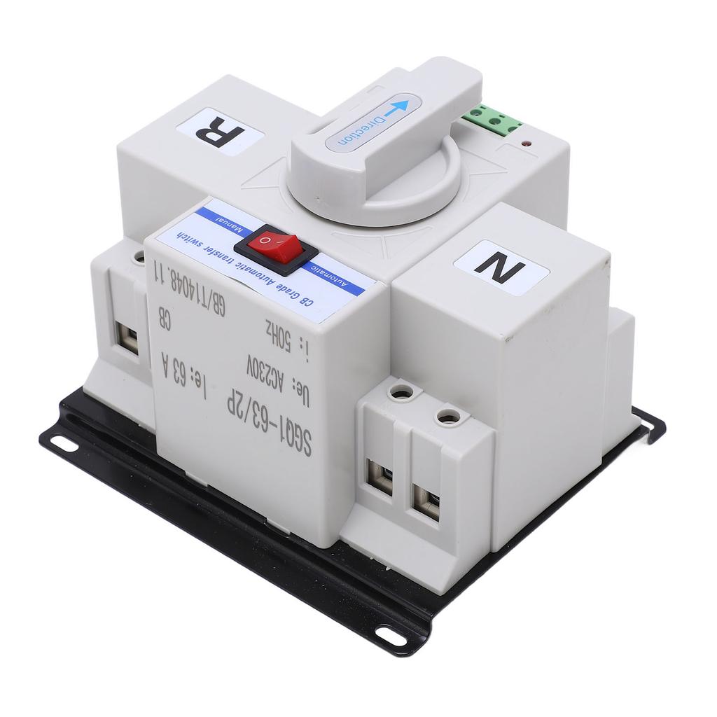 Автоматический резервный переключатель двойной мощности 2P Автоматический резервный переключатель для домашней промышленности 230 В 63 А