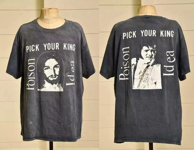 Poison Idea Pick Your King Перепечатка Черная Хлопковая Футболка Полный Размер S-5XL Унисекс Футболка