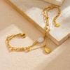 316L Stainless Steel Teardrop White Stone Charm Bracelet For Women Girl Fashion New Trendy Wrist Chain Jewelry Holiday Gifts