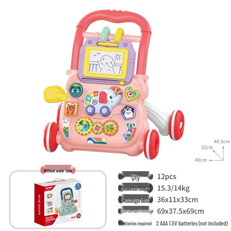 Интерактивные ходунки для малышей с музыкой, защитой от опрокидывания, для детей от 6 до 18 месяцев.