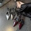 Fashion 2025 Spring New Women Pointed Toe Sandal Shoes Fashion Shallow Slip On Ladies Elegant Slingback Shoes Thin Low Heel Pumps