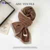 Autumn and Winter Advanced Sense In Wind Scarf Simple Khaki Digital Printing Warm Windproof Pleated College Style Scarf