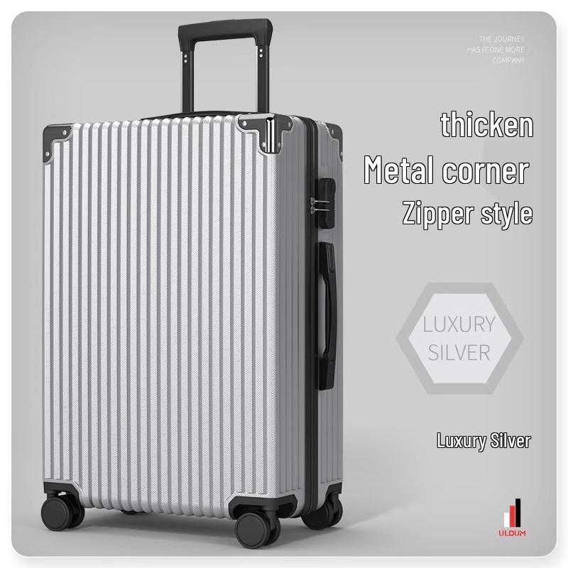 Ping Travel Suitcase: Large Capacity 28-Inch Leather Trolley with Lock for Men and Women, Compact Carry-on for Students.