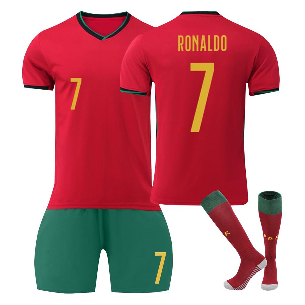 2425 Portugal Home Football Jerseys Shorts And Socks Set New Season Shorts And Socks Adult And Children Size Set