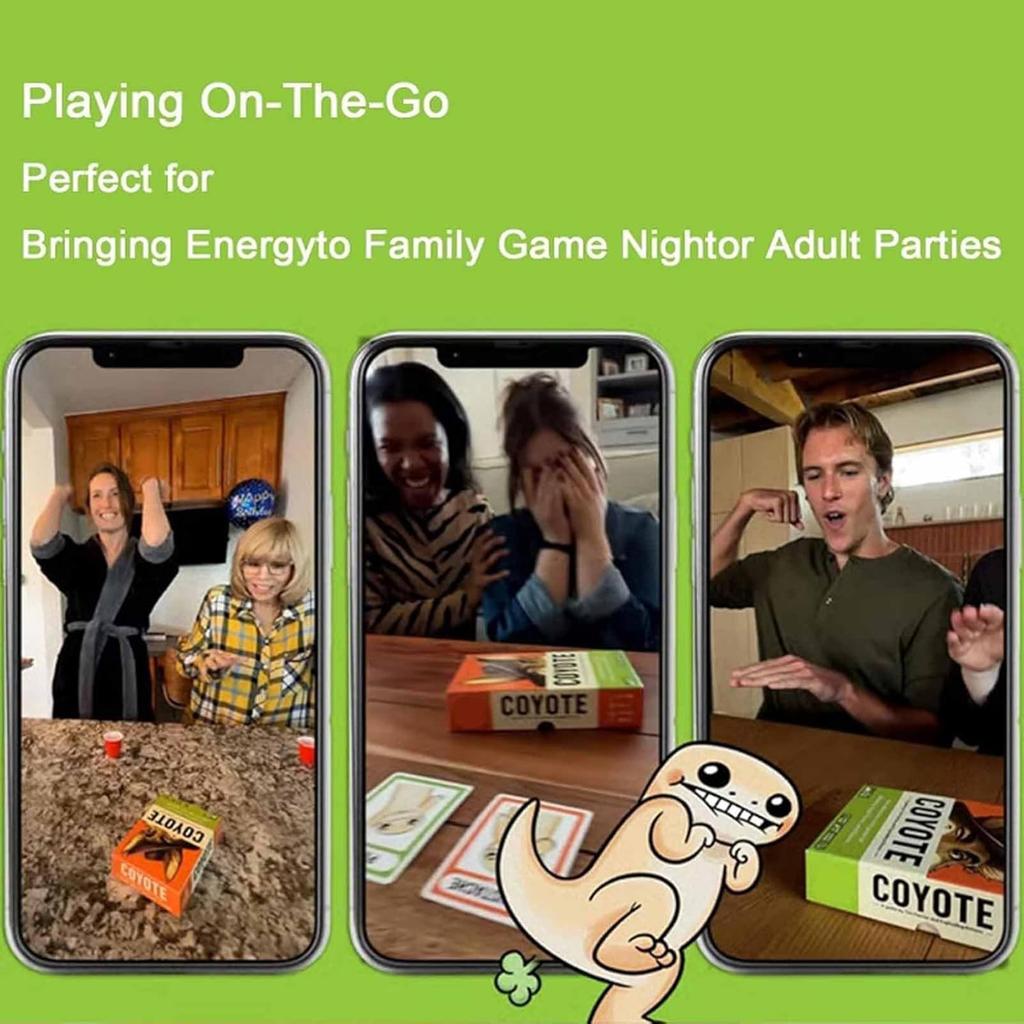 Coyote Card Game Fun Adult Party Board Game with 36 Cards Family Friends Strategy Bluffing Game for Game Night