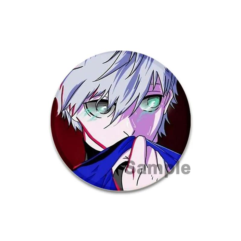 32/44/58mm Blue Lock Tinplate Pin Cartoon Character Bachira Meguru Seishiro Nagi Reo Mikage Brooch Snap-in Badge Accessorie Fans Gift