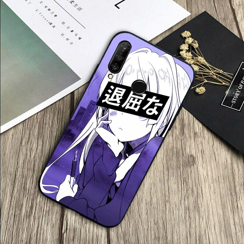 Грустная аниме эстетика Сэмпай Для Huawei Nova Y72 Y73 Y90 Y70 Y60 Y91 Y61 12s 12i 11i 8i 9 10 SE P40 Lite P60 P30 Pro Чехол