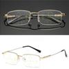 Anti Blue Light Blocking Ultralight Metal Titanium Memory Frame Progressive Multi Focus Designer Reading Glasses for Men Women