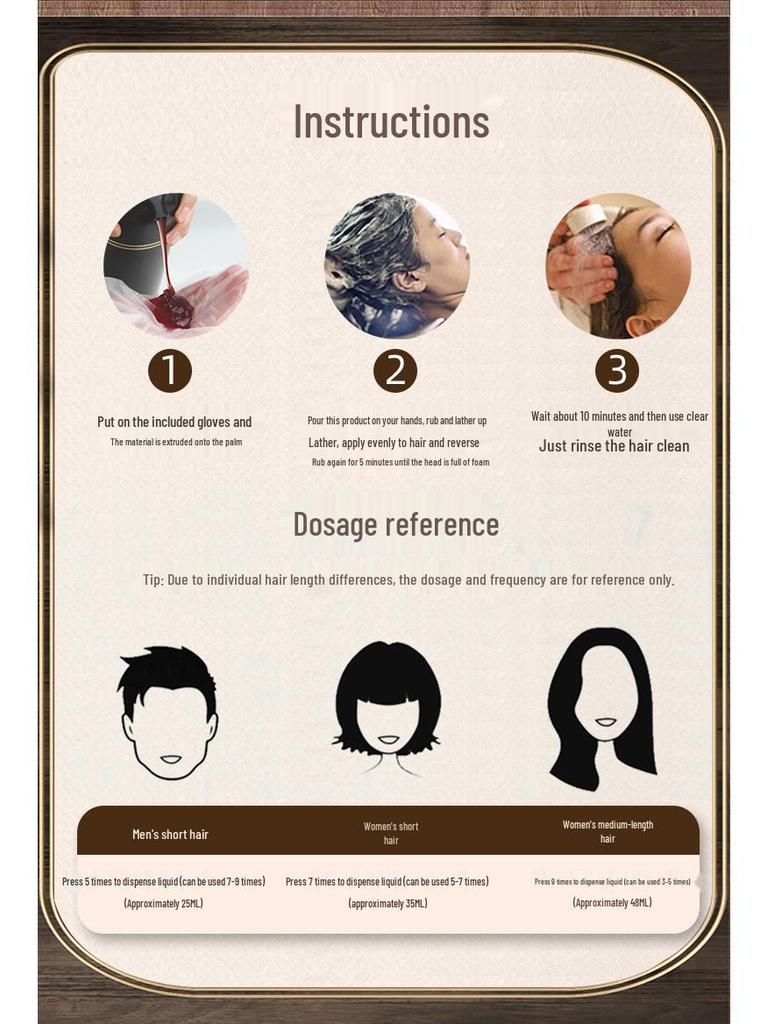 Травяная краска для волос Nanjing Tongrentang - Черный за одно мытье, нежная к коже головы, закрашивание седины.