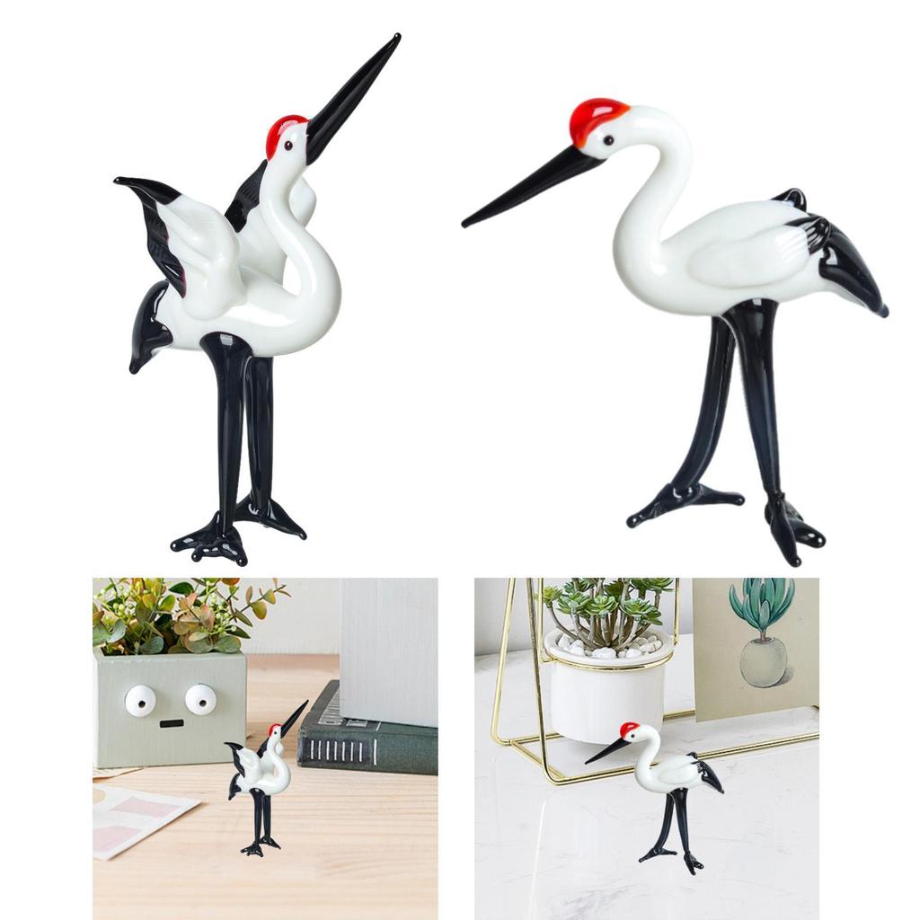 Crane Statue Stork Figurine Crafts Table Centerpiece Bird Figurines Crane Figurine Standing Crane Sculpture for Living Room