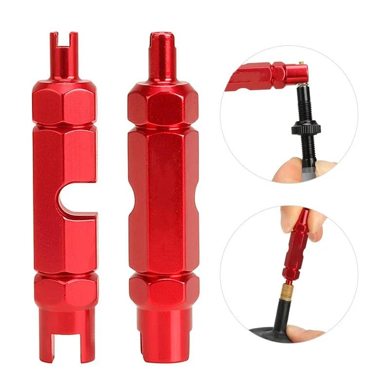 Bicycle Valve Repair Tools Multifunctional Road MTB Bike Nozzles Tube Core Wrench Tire Removal Tool for Schrader/Presta Valve