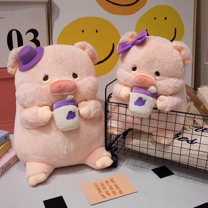 Kawaii 35/45cm Stuffed Animals Fruit Tea Pig Grape Cherry Carrot Super Soft Dolls Girls Boys Birthday Gifts Home Decor Pillow