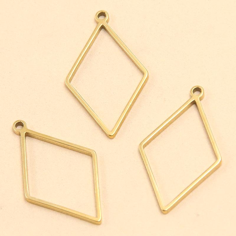 Stainless Steel Geometric Charm Molds: 10 Models & 2 Colors - Pentagram, Rhombus, Circle, Water Drop, Moon Pendants