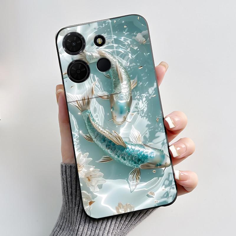 Shockproof Black Casing For TCL 503 Beautiful Aurora Snow Mountain Pattern Cover For K32 5G (T513W)/TCL K33 5G (T513Z) Soft Case