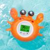 Bath Thermometer with Room Temperature Tricolor Backlit Display Fahrenheit and Celsius Lovely Crab