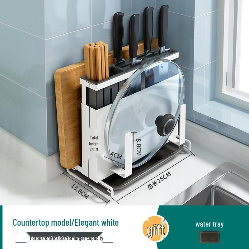 Многофункциональная подставка для хранения кухонных ножей и разделочных досок из нержавеющей стали