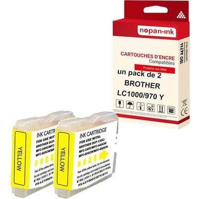 2 Cartouche Compatible Pour BROTHER LC 1000 XL LC1000XL Jaune Lune Brother DCP 130 C 135 C 150 C 150 Series 153 C 330 C 350 C 350 Se