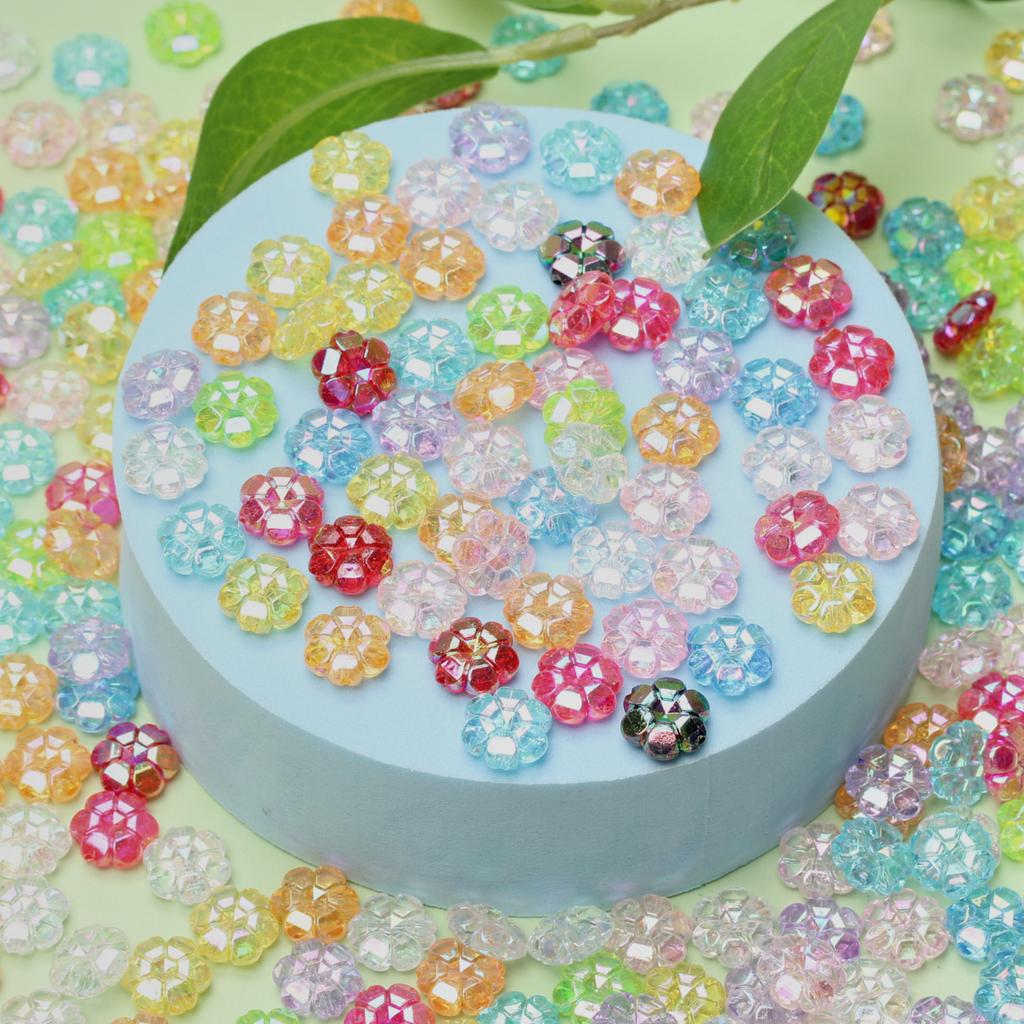 Высокое качество AB прозрачное ожерелье сливы 250 шт. 10 мм браслет цветочные бусины свободные бусины красочные случайные смешанные для изготовления ювелирных изделий своими руками акрил