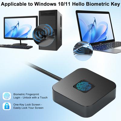 Новый USB-сканер отпечатков пальцев с кабелем 1,5 м Сканер отпечатков пальцев для Windows 10/11 Биометрический вход по отпечатку пальца USB-сканер