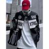 Cross-border American Retro PU Leather Racing Zipper Moto Embroidered Baseball Jacket - Trendy Brand Loose-Fit Dual Jacket