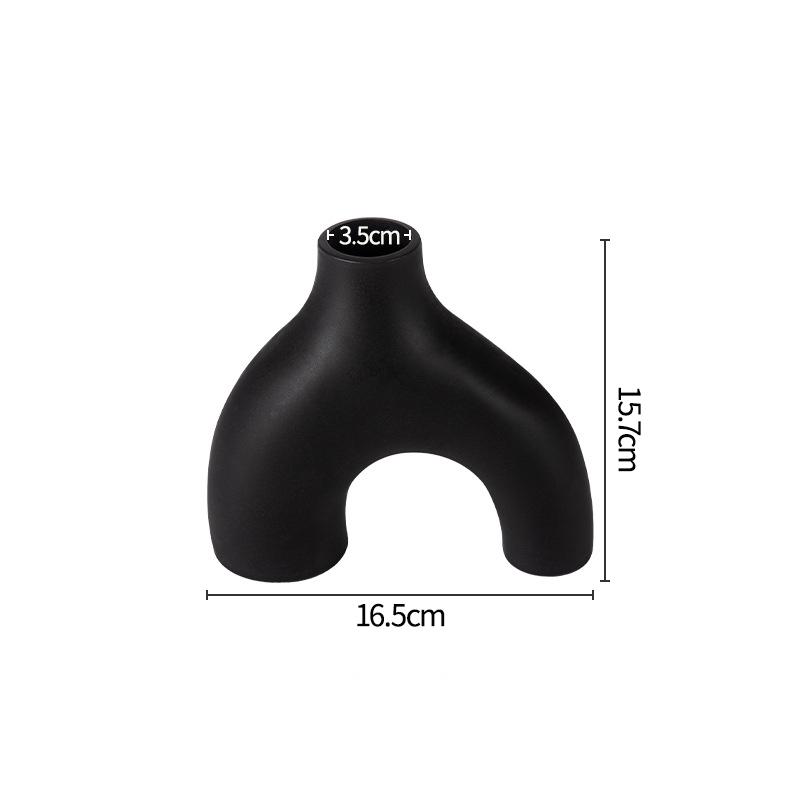 Ceramic Small Vases Desktop Room Ornament Home Living Room Porch Decoration Dry Hydroponics Flower Vase Modern Minimalist Decor