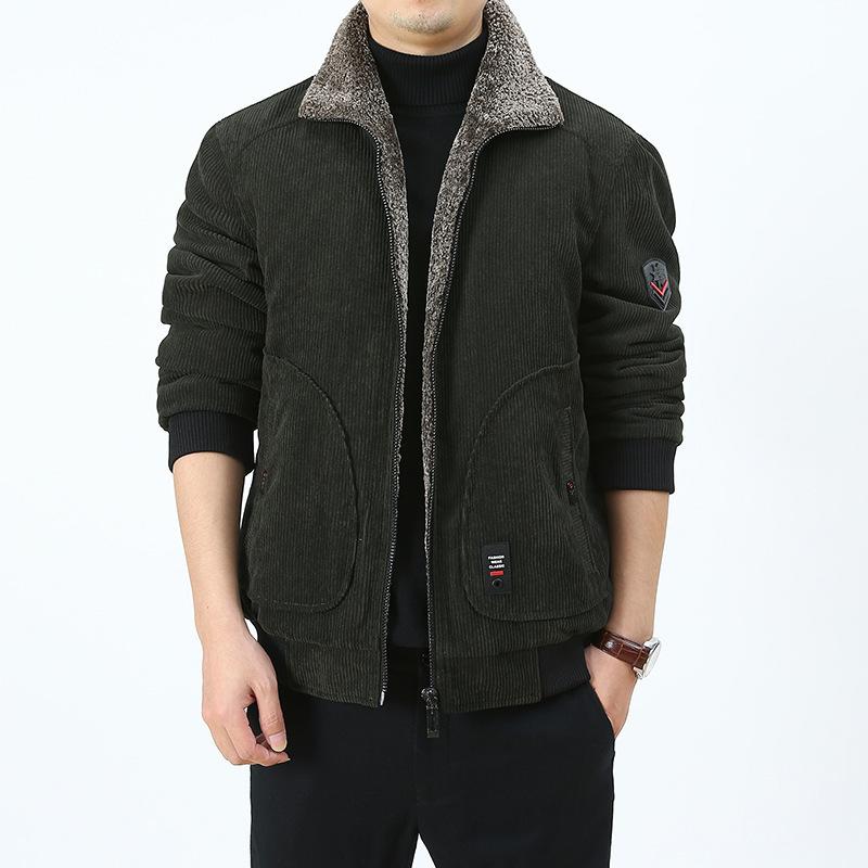 Corduroy Men's Jacket Fleece Thickened Cotton-padded Clothes Men's Youth Casual Fashion Men's Cotton-padded Clothes