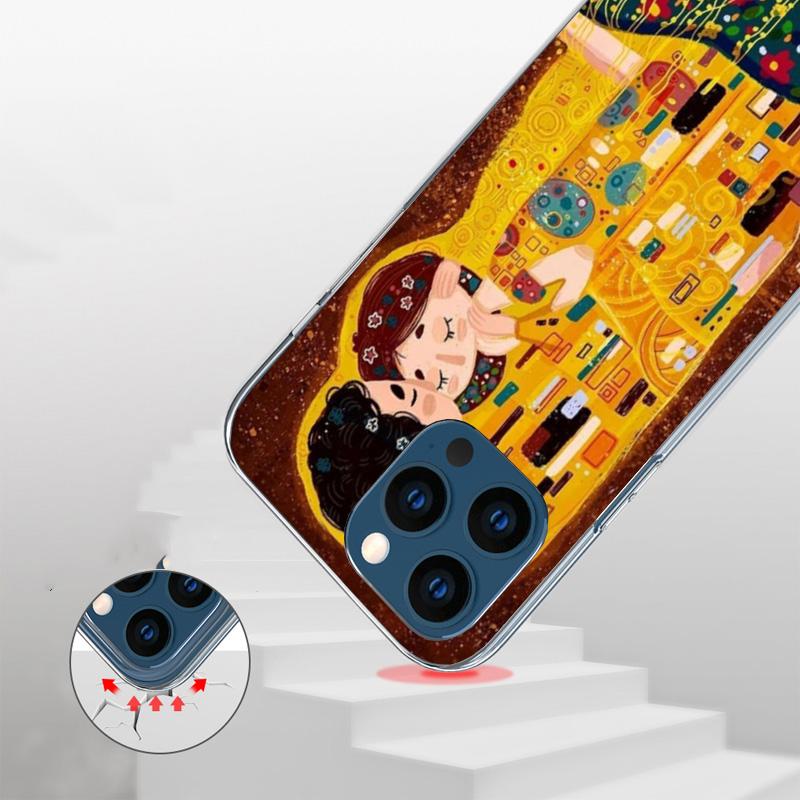 Kiss by Gustav Klimt Desig Phnoe Case for Iphone 17 Air 16 11 12 13 Mini 14 Plus 15 Pro Max 7 8E SE 2020 16ProMax Phone Cover Co