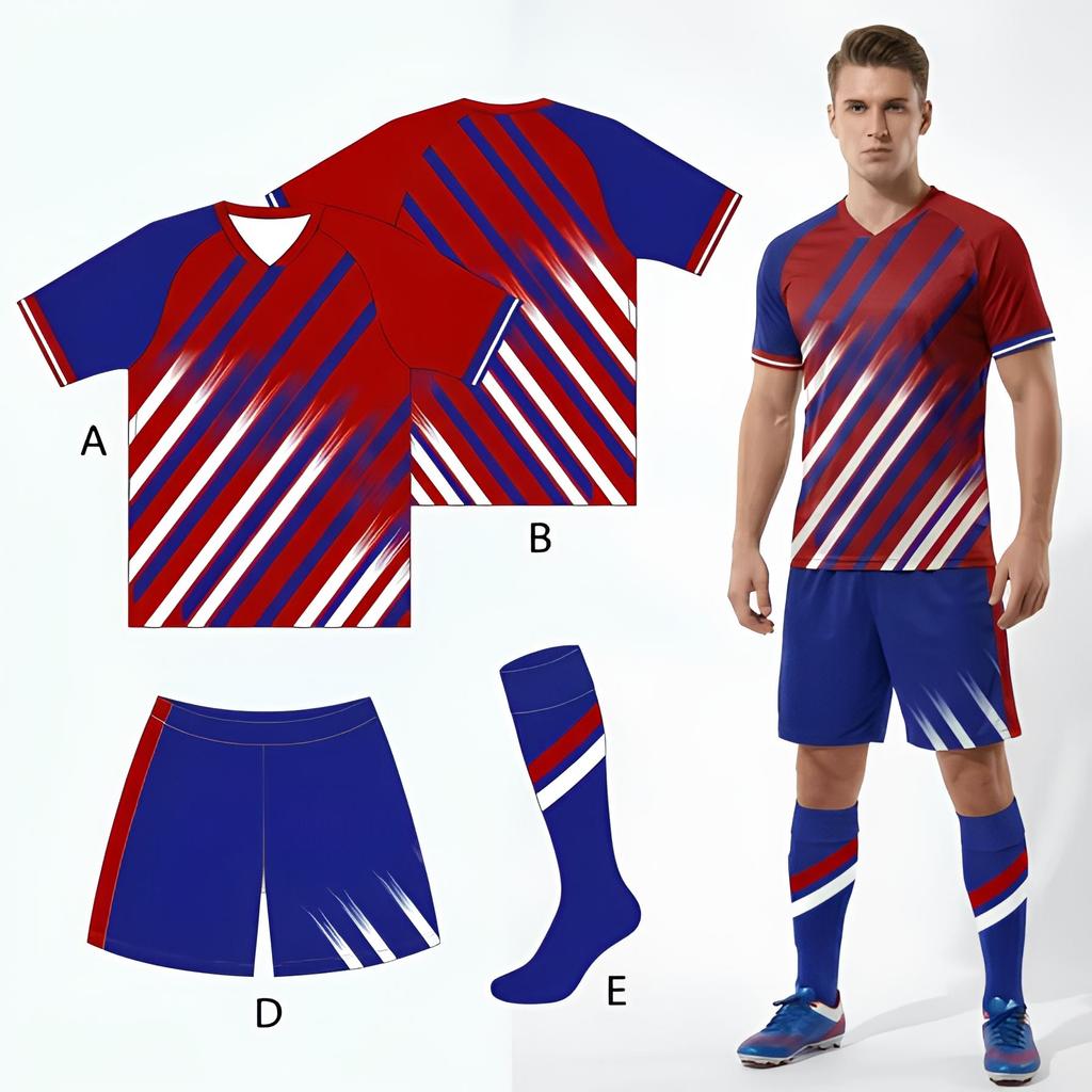 Custom Youth Kids Unisex Soccer Jersey Kit Set Breathable Plus Size Summer Short Sleeve Polyester Football Uniform