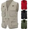 Multi-pocket Men's Spring and Autumn Four Seasons Vest Casual Waistcoat Men's Leisure Outdoor Multi-bag Fishing Photography Vest Work Clothes Vest
