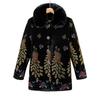 Winter Warm Fleece Lined Coat for Middle Aged Women Thickened Printed Cotton Clothes