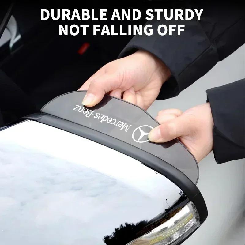 2pcs Car Side Rearview Mirror Guard Cover Rain Eyebrow Covers Stickers For Mercedes Benz G S R C E B A Class GLA GLK E300 S200 TUVWZ1