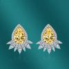 BELLA BOX Fashion Water Drop Zircon Sapphire Stud Earrings Lady Party Accessories