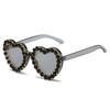 Sunglasses, Personalized Love Diamond-Encrusted Glasses, Versatile Peach Heart Sunglasses For Women