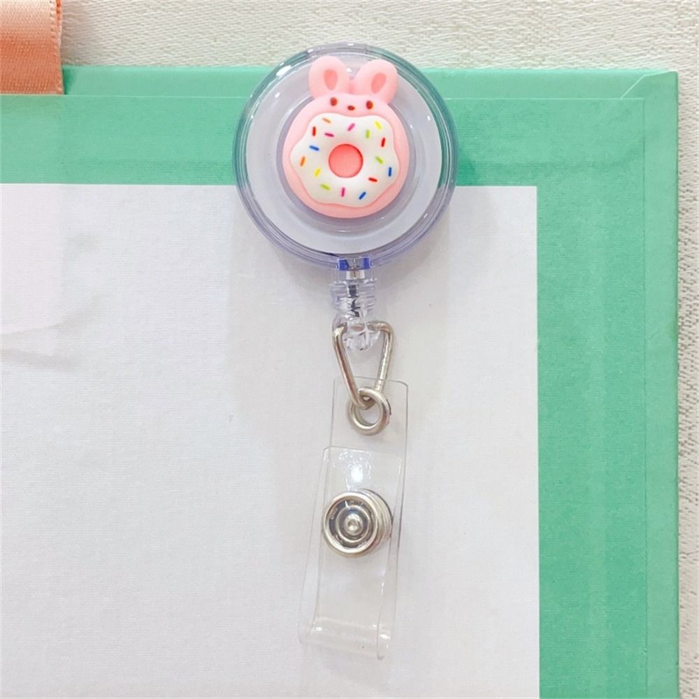 Students Cartoon Nurse Doctor ID Card Clips Badge Holder Name Card Holder Retractable Badge Reel