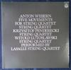 LP Record LASALLE STRING QUARTET, WEBERN, PEN - Five Movements For String Quartet OW7575PM COLUMBIA 1975 Japan Classical Used