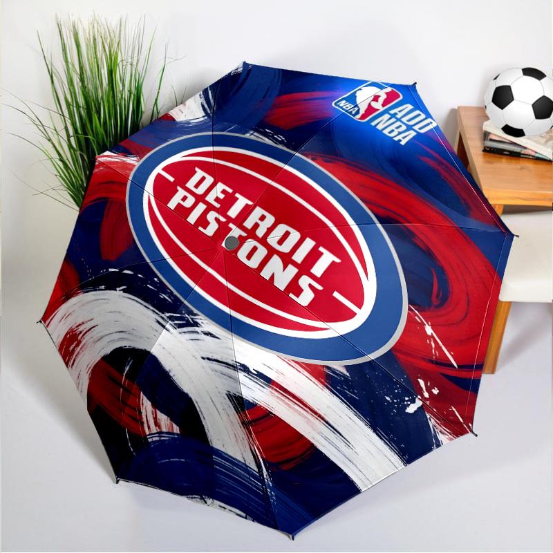 Detroit Basketball Art Umbrella 8-Frame for Travel, Camping, Casual Lightweight Portable Umbrella, Essential for Every Family Holidays Gift