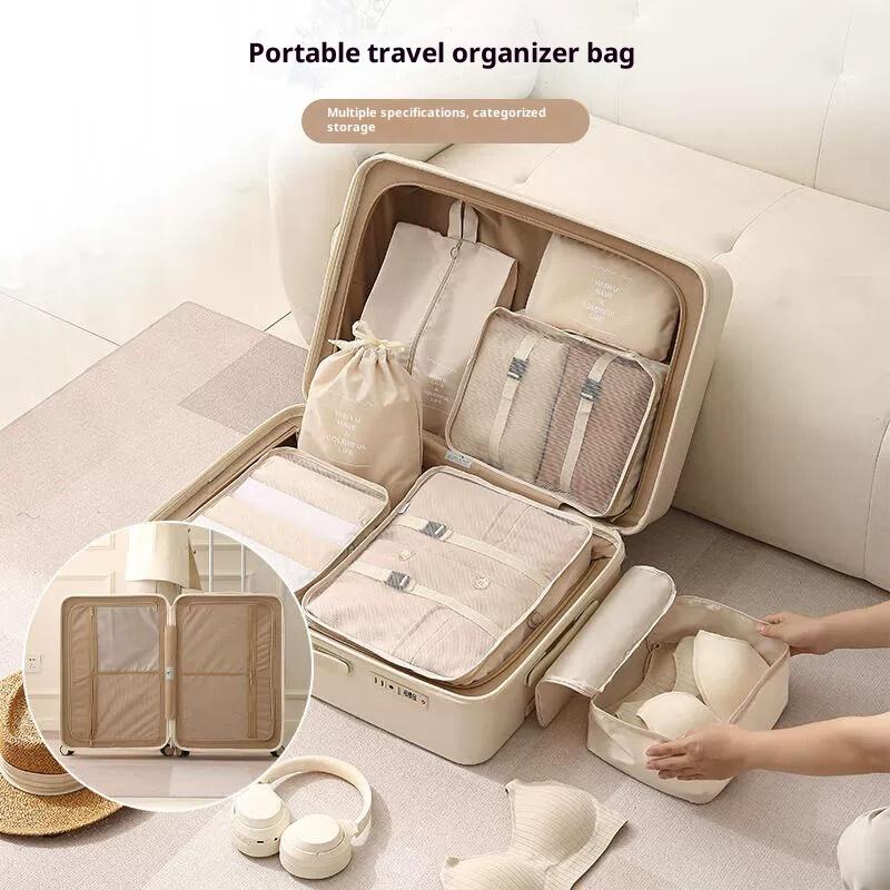 7 шт./набор Дорожный набор сумок для хранения Дорожная сумка для хранения одежды Сумки-органайзеры для багажа Косметичка Обувь Одежда Нижнее белье Сумка для сортировки