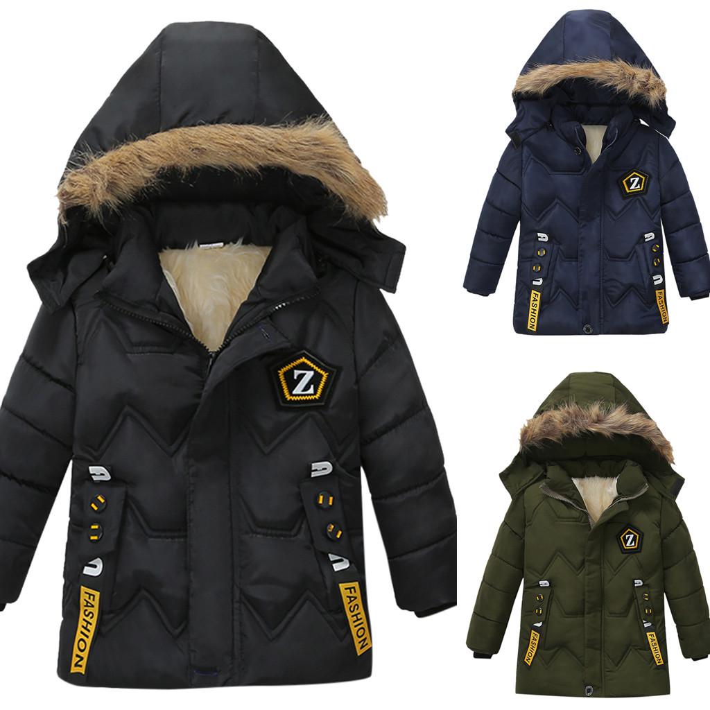 FASHION Модное детское пальто для мальчиков и девочек, плотное пальто, зимняя куртка с подкладкой, одежда