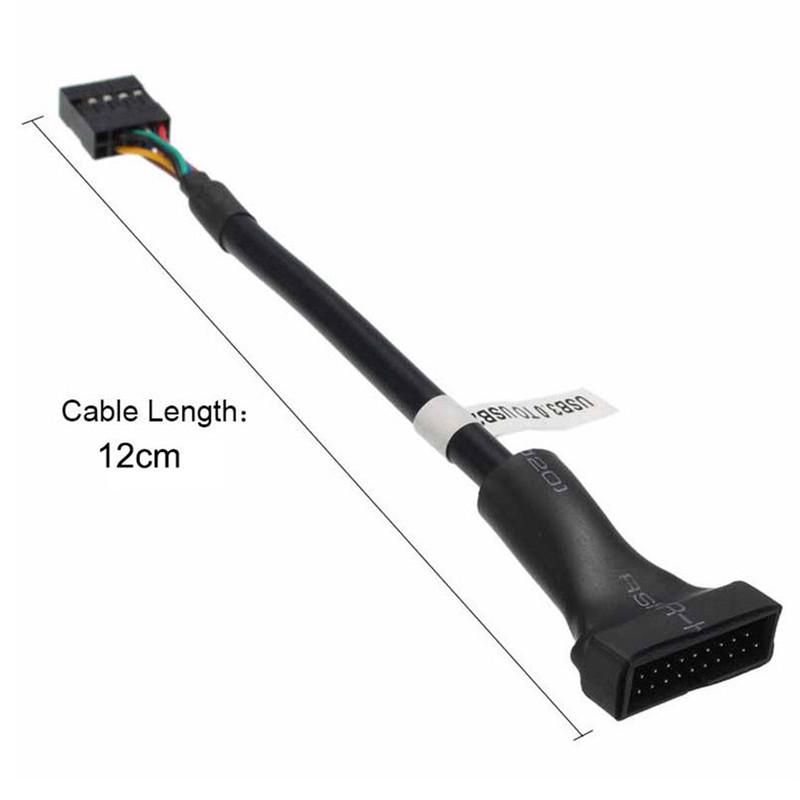 Usb 3.0 20-Pin Male To Usb 2.0 9-Pin Motherboard Header Female Adapter Cable