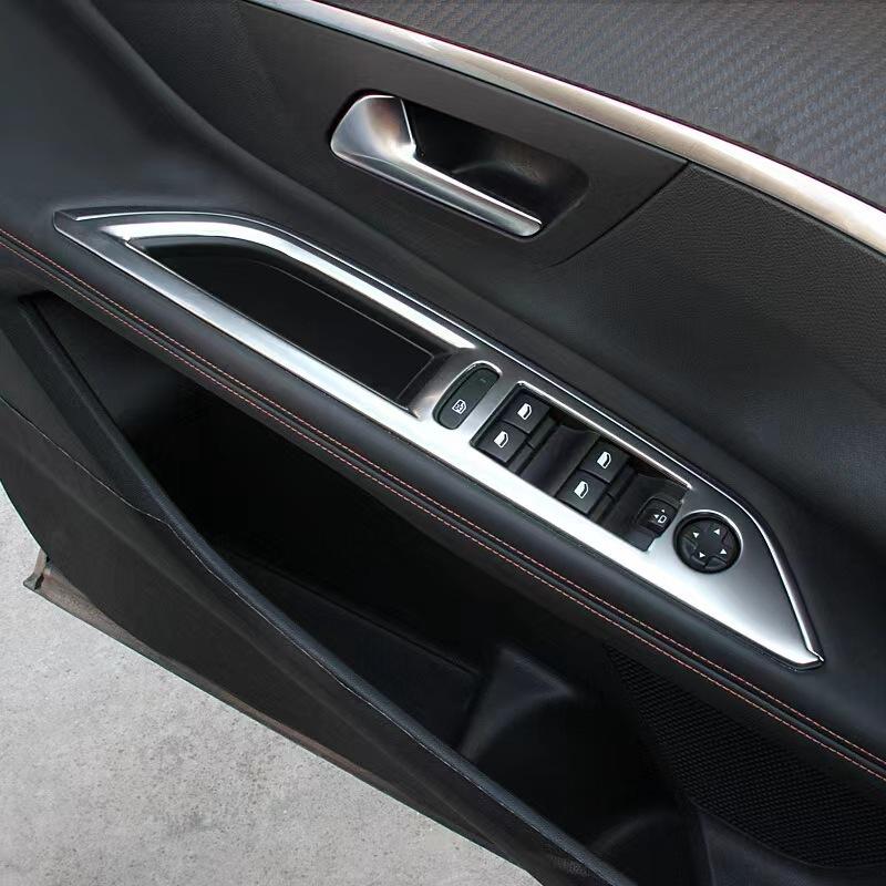 Suitable for Peugeot3008GT 4008 5008Power Window Switch Panel Sequin Stickers Stainless Steel Change