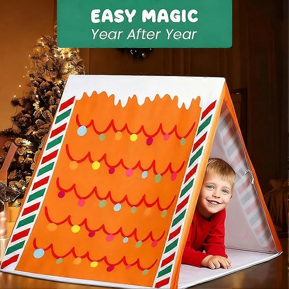 45"x33" Christmas Gingerbread House Play Tent, Tenda di Natale di Pan di Zenzero Indoor Sleepover Tent for Kids & Christmas Decoration