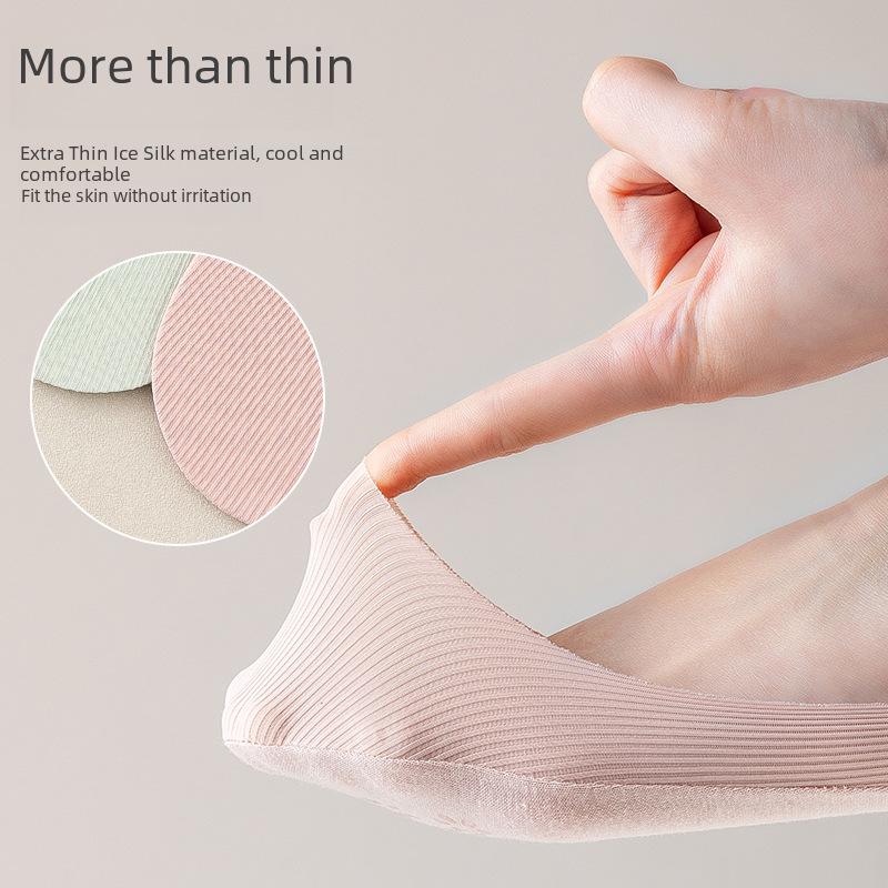 Женские носки-лодочки Bonas Ice Silk с глубоким вырезом — нескользящие, регулируемые, для весны и лета