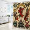 New School Tattoo European Curtain For Quarto Shower Curtains Bathroom Sets Full Set Folding Partition Accessories Bath Bedrooms