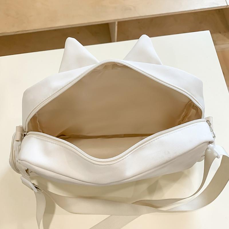 Симпатичная прозрачная сумка через плечо с изображением кота, вместительная студенческая сумка через плечо, сумка из аниме-холща