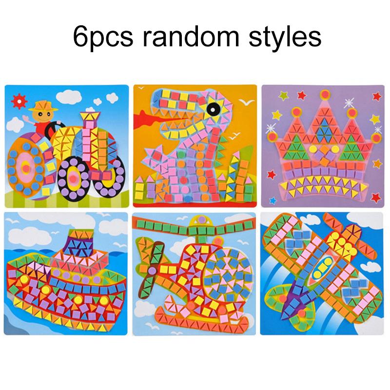 6/12 шт. Мозаики Картины Сделай сам Поролоновые Пазлы 3D EVA Наклейка Самолет Машина Космический корабль Кошка Собака Животное Мультяшный Рисунок Домашний Декор TMZ