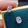 Simple Shiny Oval Shaped CZ Earrings for Female Graceful Lady Versatile Accessories Classical Elegance Women's Jewelry
