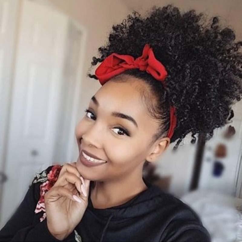 Kinky Curly Hair Bun, Large & Small Size Caterpillar Hair Bun, Fluffy Afro Puff Wig Bun, Hairpiece Bun