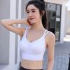 Thin Straps Integrated Fixed Cups Shockproof Gathered Sports Bra for Women Large U-shaped Beautiful Back Yoga Bra
