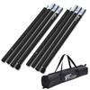 FIELDOOR Aluminum Tent Pole [Set of 2Storage Bag SetBlack] 4-Piece Connection Adjustable 240-280cm Large Tarp Also Compatible with Cotton Tent Push