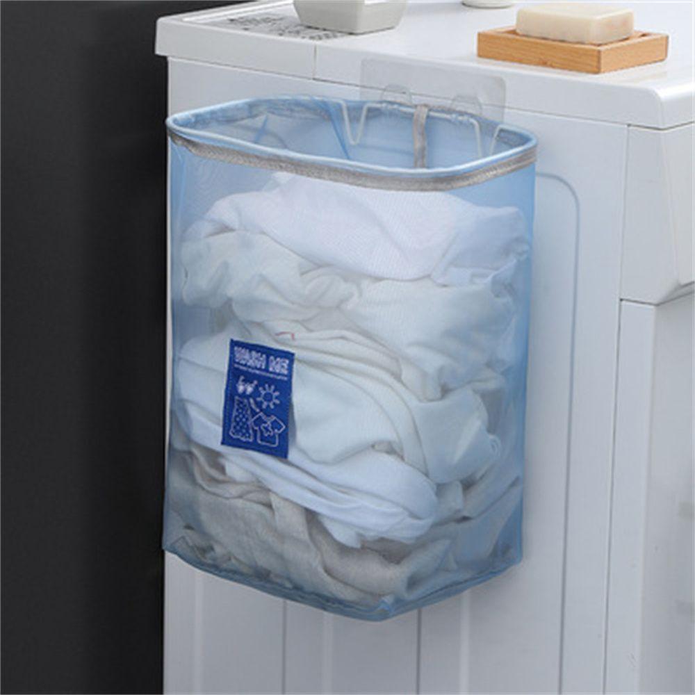 Mounted Mesh Organizer Bag Dirty Clothes Baskets Bathroom Storage Laundry Basket Clothing Bucket